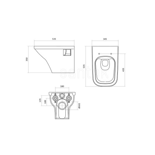 Унитаз подвесной Santek Лайн rimless