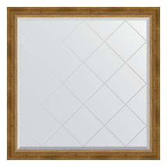 Зеркало настенное с гравировкой EVOFORM в багетной раме состаренная бронза с плетением, 103х103 см, BY 4434