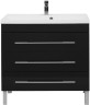 Тумба с раковиной Aquanet Верона NEW 90 черный (напольная 3 ящика)