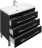 Тумба с раковиной Aquanet Верона NEW 90 черный (напольная 3 ящика)