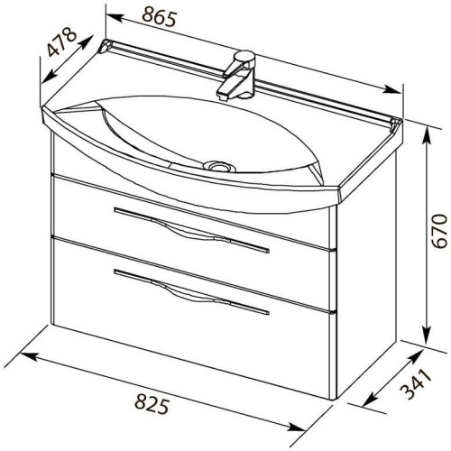 Тумба с раковиной Aquanet Ирвин 85 белый