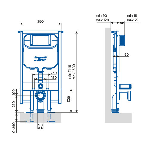 Инсталляция для подвесного унитаза IDROSPANIA MENORCA двойной смыв 3/6 л. (40220)