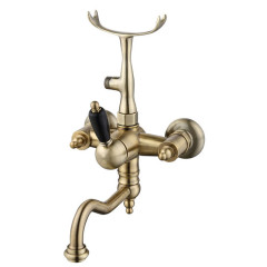 ADRIA-Uno BLACK смеситель для ванной с кронштейном для ручн.душа (бронза) Caprigo 02B-511-vot