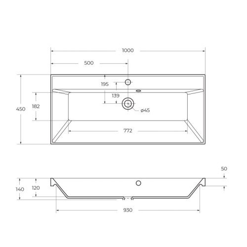 База под раковину подвесная BelBagno VITTORIA-1000-2C-SO-BO-P Bianco Opaco