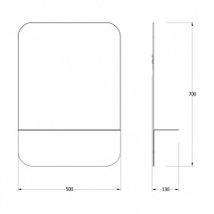 Зеркало настенное с полочкой (цвет: черный) Shadow EVOFORM 50x70 см, BY 0551