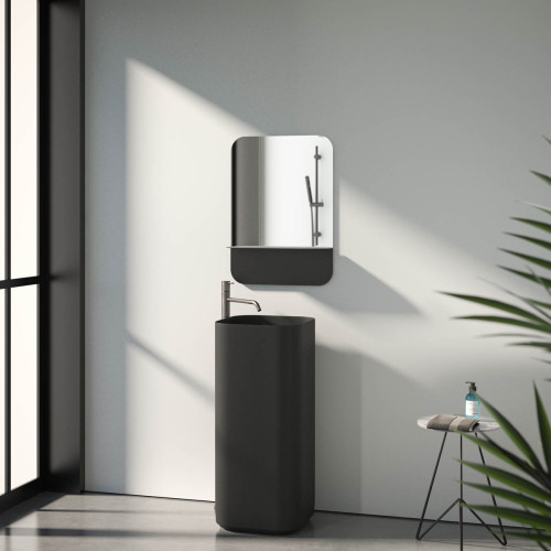 Зеркало настенное с полочкой (цвет: черный) Shadow EVOFORM 50x70 см, BY 0551