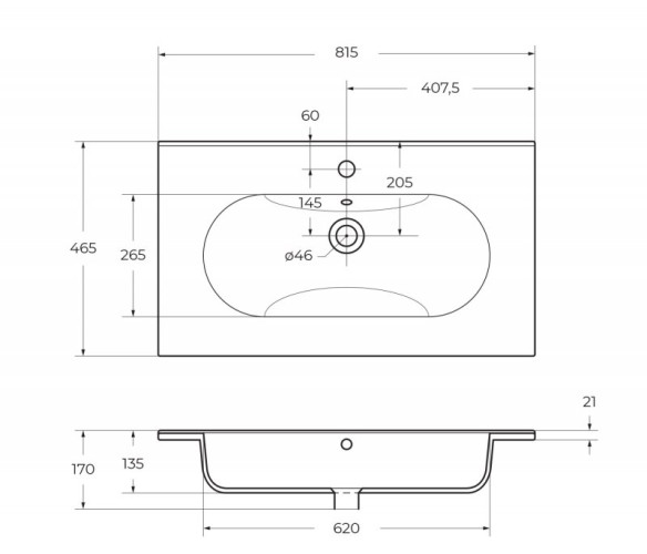 База под раковину подвесная BelBagno KRAFT-800-2C-SO-PP Pino Pasadena