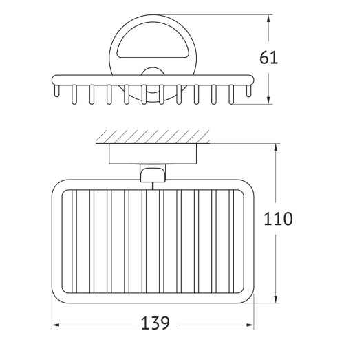 Мыльница-решетка (хром) (FBS) LUX 050