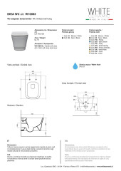 White Ceramic Idea, подвесной безободковый унитаз c крепежом, 51x35x28h см, цвет сливовый матовый