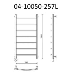 Полотенцесушитель электрический ВИД 4 100х50 левый, эко г/г, Маргроид