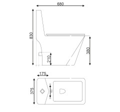 Унитаз напольный безободковый Bauedge Cristal NRC0025-PRO, белый
