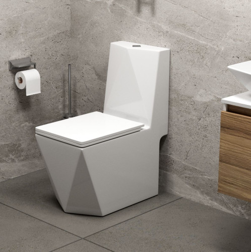 Унитаз напольный безободковый Bauedge Cristal NRC0025-PRO, белый