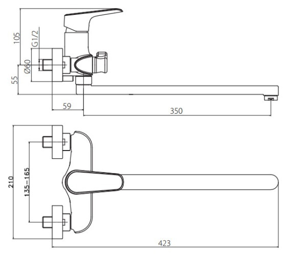 Смеситель с длинным изливом Damixa Origin Evo 829000000