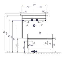 Тумба под раковину AQUATON Капри 60 подвесная, темное дерево (1A230101KPDB0)