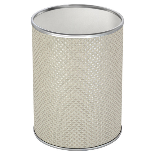 Ведро для мусора 3л открытое Geralis M-RWH-B Ромб белое, кант хром