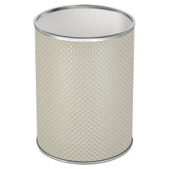 Ведро для мусора 3л открытое Geralis M-RWH-B Ромб белое, кант хром