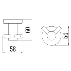 Крючок S-005654 двойной Savol сатин