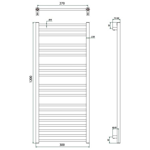 Полотенцесушитель ГРОТА CLASSIC 30/120