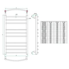 Электрический полотенцесушитель Grota Eco Calma 63х150