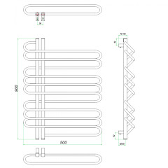 Полотенцесушитель ГРОТА STELLE 50/90 L