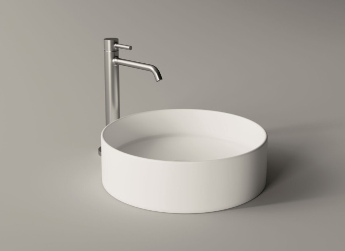 Alice Hide, накладная круглая раковина Ø40х12h см, цвет белый глянцевый