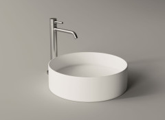 Alice Hide, накладная круглая раковина Ø40х12h см, цвет белый глянцевый