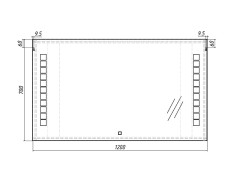 Зеркало Quadro 120 alum с подсветкой Sansa