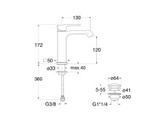Смеситель для раковины CRISTINA QUADRI S QS26434