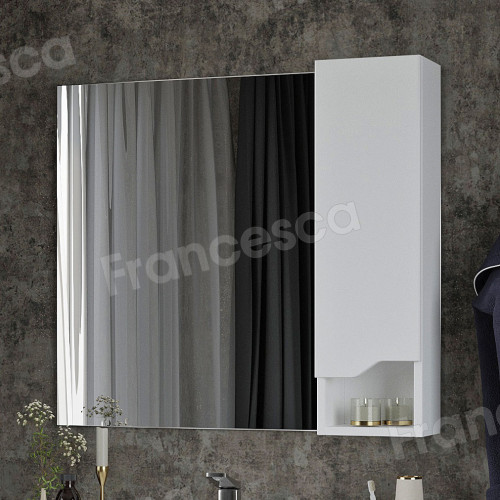 Зеркало-шкаф Венеция Неаполь 80 белый глянец