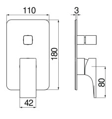 Смеситель для душа Nobili SE124100BM SEVEN на 2 выхода внешняя часть