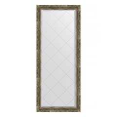Зеркало настенное с гравировкой EVOFORM в багетной раме старое дерево с плетением, 63х153 см, BY 4135