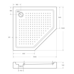 Акриловый поддон CEZARES TRAY-A-P-100-15-W