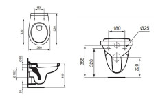 Vidima E406661 SEVAFRESH Подвесной унитаз, без крышки