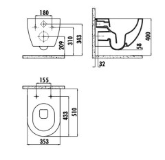 CREAVIT FREE Унитаз CAPPUCINO подвесной безободковый