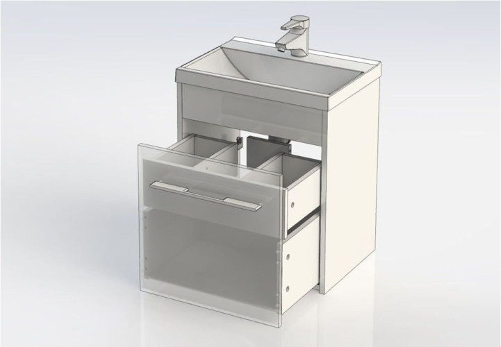 Тумба с раковиной Aquanet Августа 50 белый