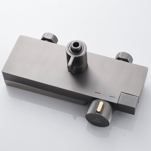 Душевая система с термостатом Rose R1896T, пепельный