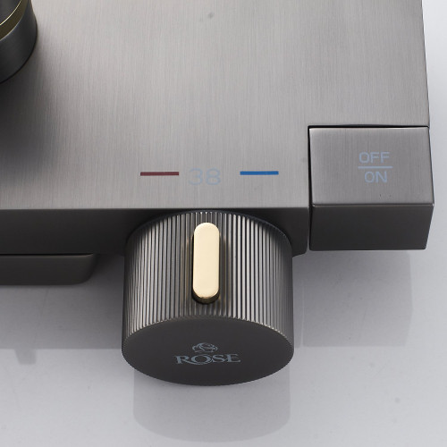 Душевая система с термостатом Rose R1896T, пепельный