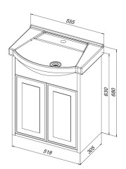 Тумба под раковину Aquanet Монро 55 Белый