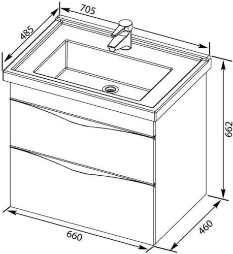 Тумба под раковину Aquanet Эвора 70 белый