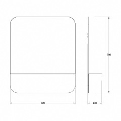 Зеркало настенное с полочкой (цвет: черный) Shadow EVOFORM 60x70 см, BY 0552
