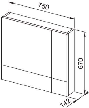 Зеркало-шкаф Aquanet Верона 75 черный