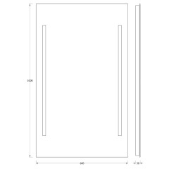 Зеркало настенное c 2-мя встроенными LUM-светильниками Lumline EVOFORM 60х100 см, BY 2023