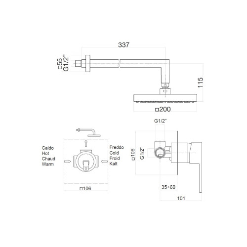 Душевая система встраиваемая Webert Pegaso PE890104740, белый