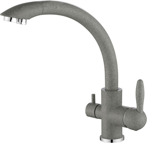 Смеситель для кухни Paulmark Essen, серый, две воды, Es213001-310, Paulmark