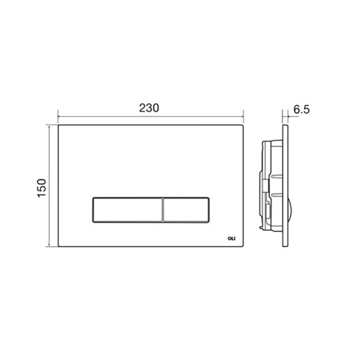 Кнопка смыва Oli 23х6.5х15 для инсталляции, пластик, цвет Хром (CG45000192905)