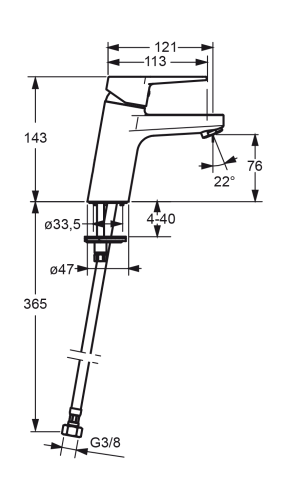 3810F Twista Смеситель для умывальника