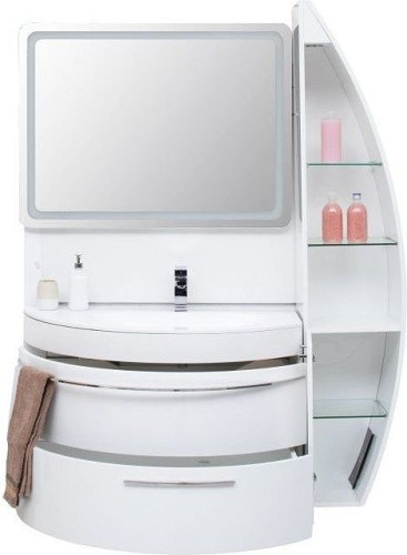 Тумба под раковину De Aqua Эскалада 100 R белый, подвесная с ручкой