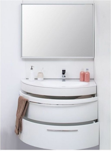 Тумба под раковину De Aqua Эскалада 100 R белый, подвесная с ручкой