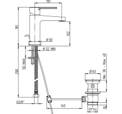 Смеситель для раковины Paini Le Mans 90CR211