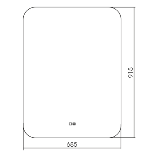 Pallada 685х915 - 2 (подогрев, сенсорный выключатель) зеркало